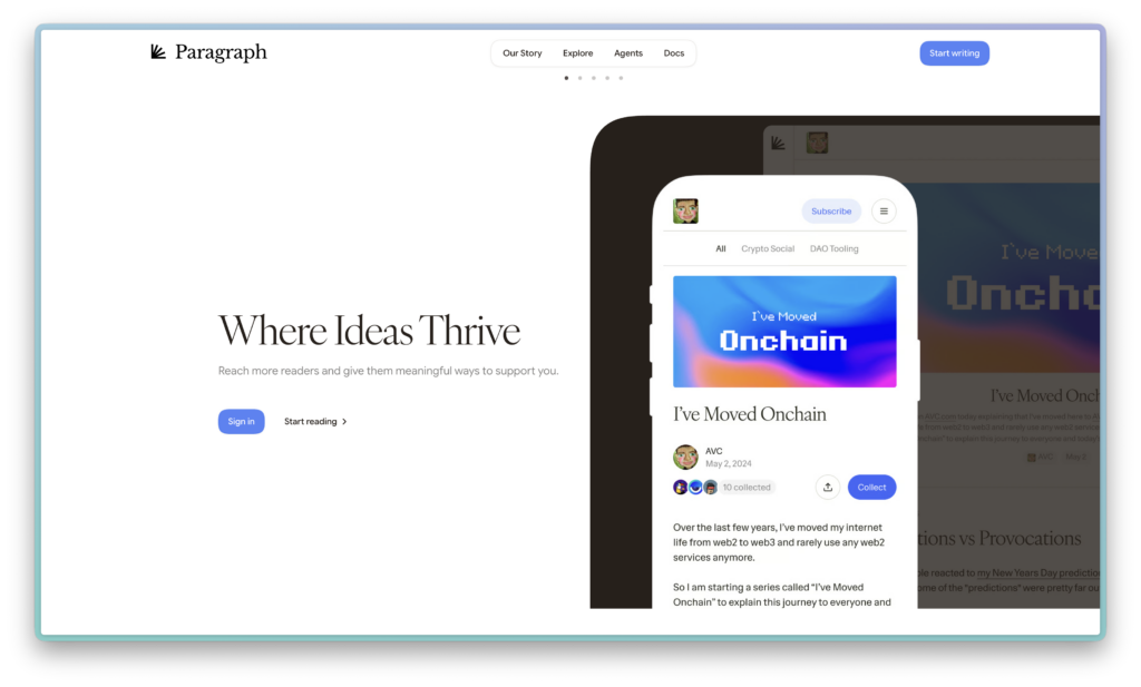 A screenshot of Paragraph.com