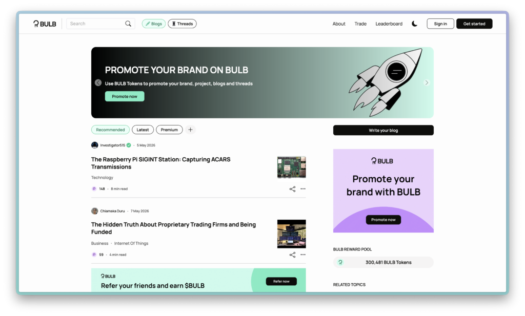 A screenshot of BulbApp.io